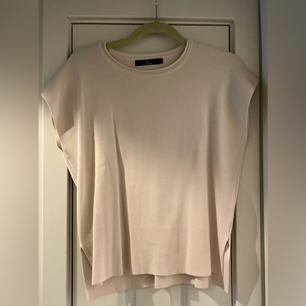 Elegant Cream Women's Top and flared pants